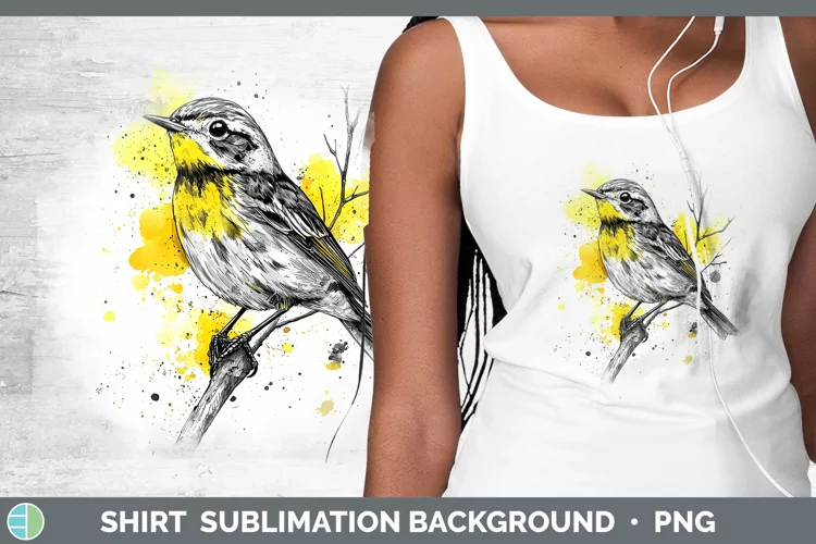 Watercolor Bird Warbler Shirt Sublimation Sublimation Backgr
