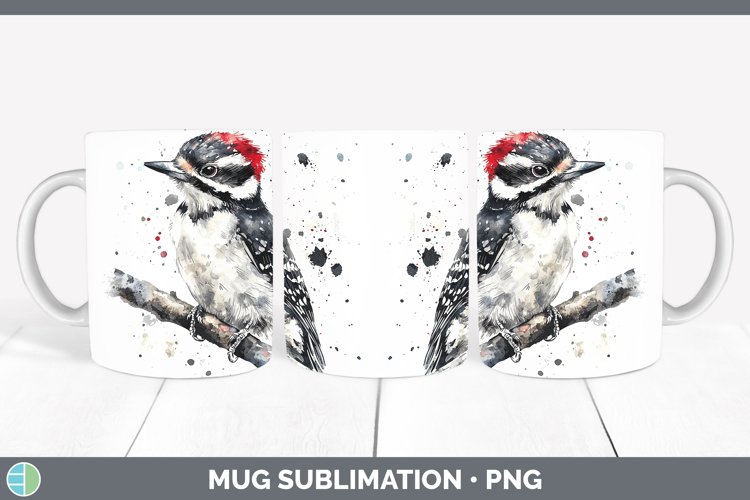 GorgeousWatercolor Bird Mug Wrap design.