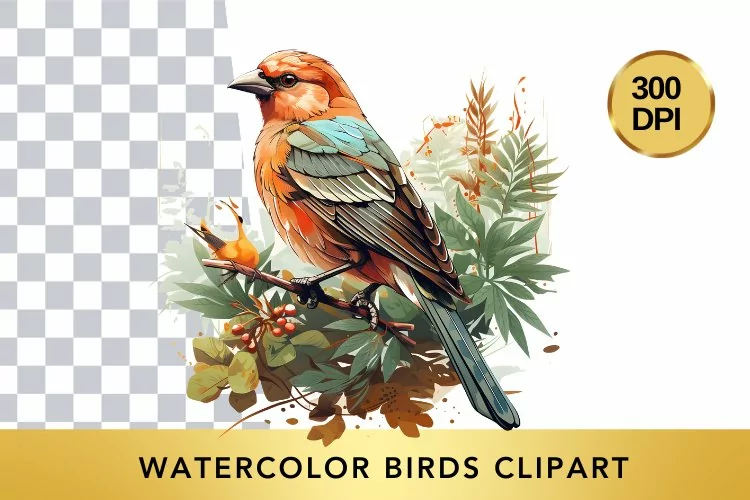 Watercolor birds Clipart , Animal Sublimation PNG