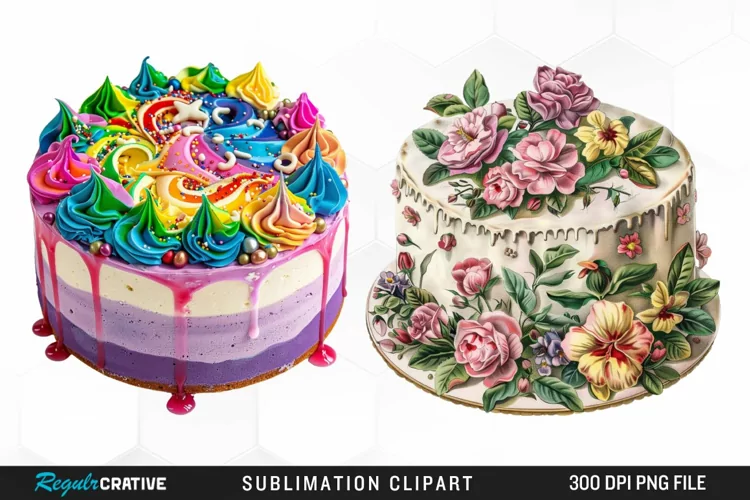 Watercolor Birthday Cake Clipart