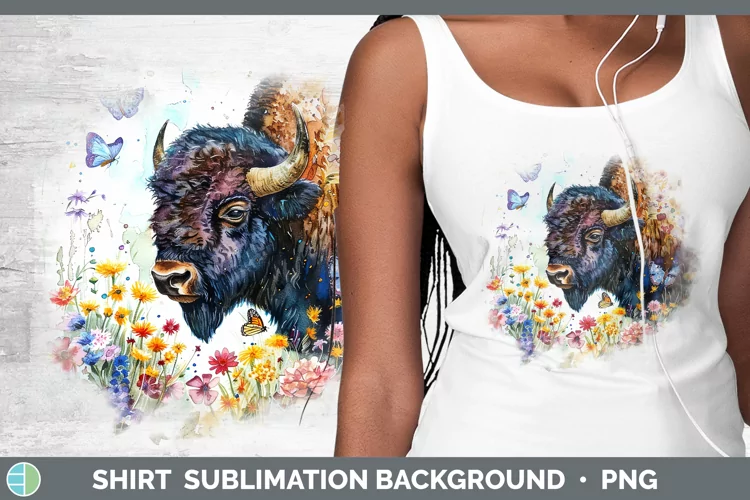 Watercolor Bison Shirt Sublimation Sublimation Background De