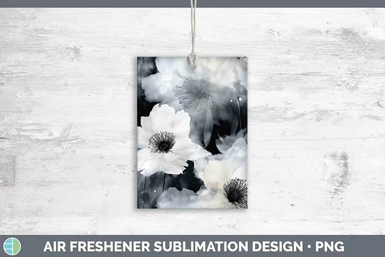 Watercolor Black Air Freshener Sublimation Car Freshener Des