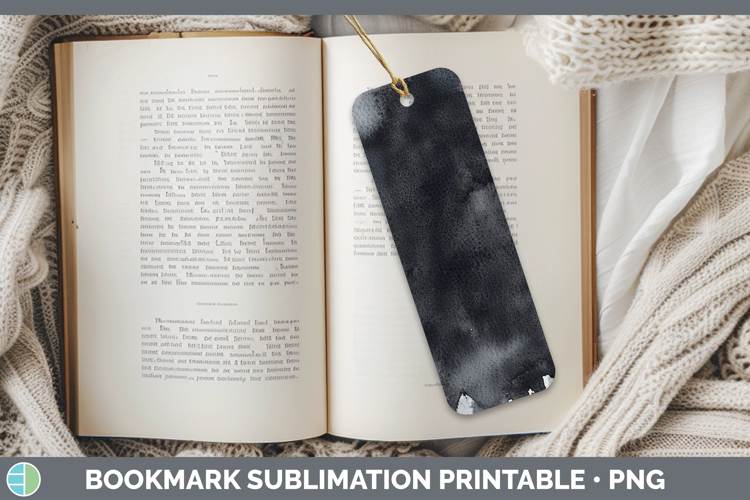 Watercolor Black Bookmark Sublimation Printable Designs