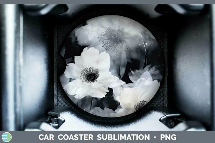 Watercolor Black Car Coaster Sublimation Coaster Designs