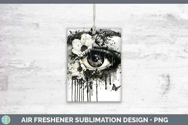 Watercolor Black Eye Air Freshener Sublimation Car Freshener