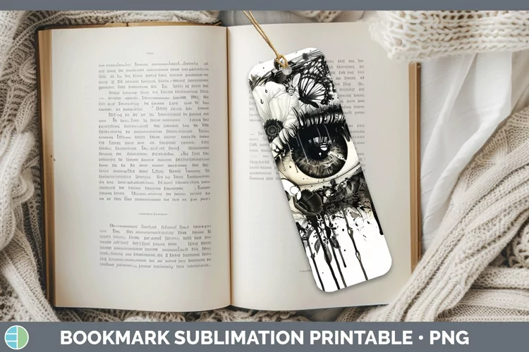 Watercolor Black Eye Bookmark Sublimation Printable Designs