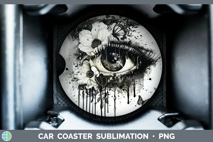 Watercolor Black Eye Car Coaster Sublimation Coaster Designs