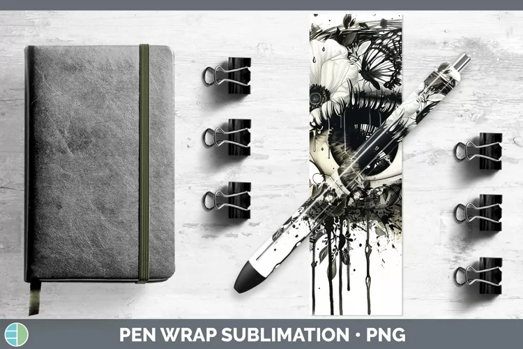 Watercolor Black Eye Pen Wrap Sublimation Epoxy Pen Designs