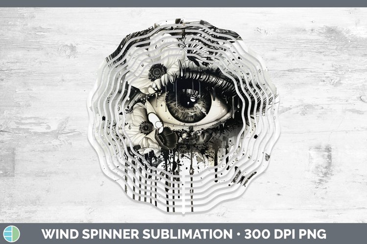 Watercolor Black Eye Wind Spinner Sublimation Spinner Design