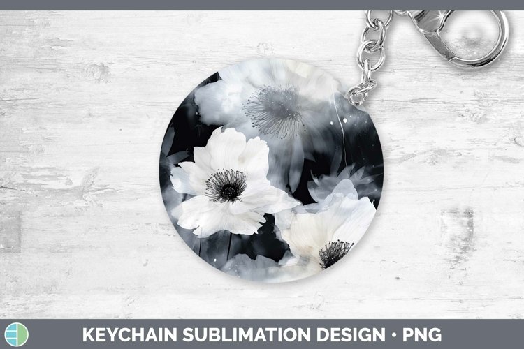 Watercolor Black Keychain Sublimation Keyring Designs