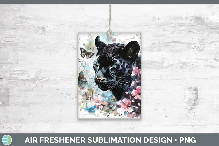 Watercolor Black Panther Air Freshener Sublimation Car Fresh