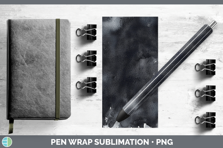 Watercolor Black Pen Wrap Sublimation Pen Designs