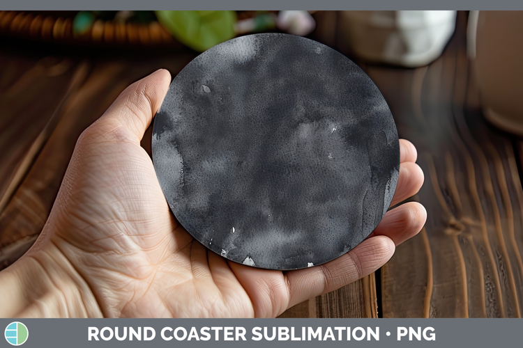 Watercolor Black Round Coaster Sublimation Coaster Designs