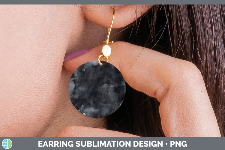 Watercolor Black Round Earrings Sublimation Earrings Designs