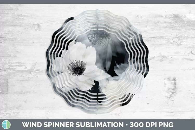 Watercolor Black Wind Spinner Sublimation Spinner Designs