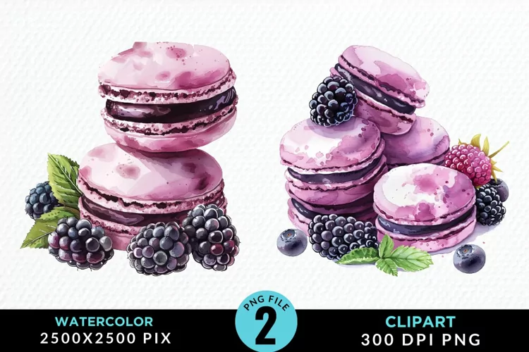 Watercolor Blackberries Exquisite Clipart