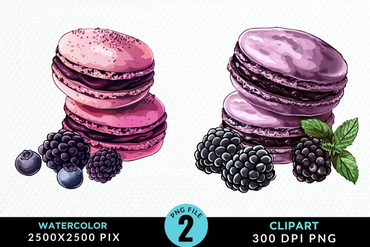 Watercolor Blackberries Exquisite Clipart