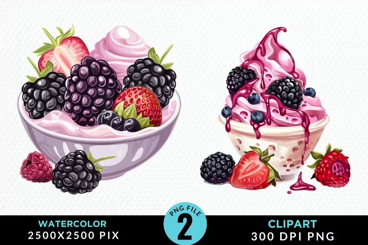 Watercolor Blackberries Exquisite Clipart