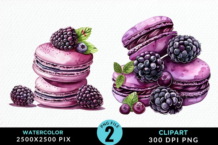 Watercolor Blackberries Exquisite Clipart