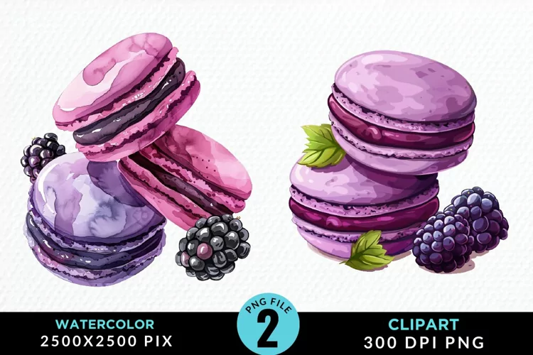 Watercolor Blackberries Exquisite Clipart