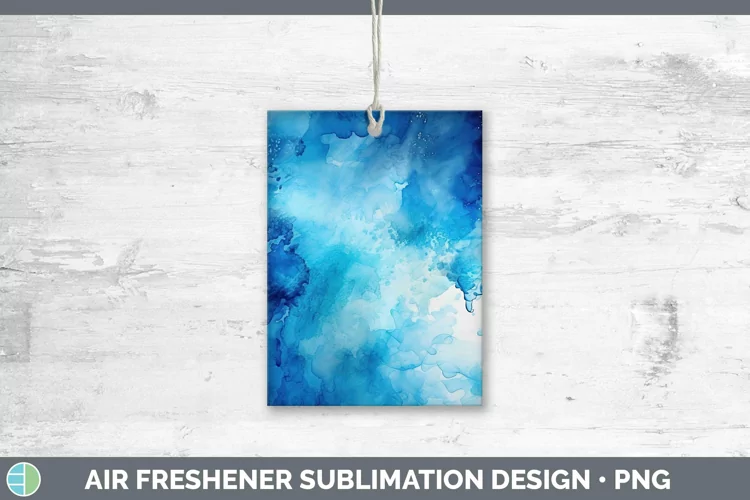 Watercolor Blue Air Freshener Sublimation Car Freshener Desi
