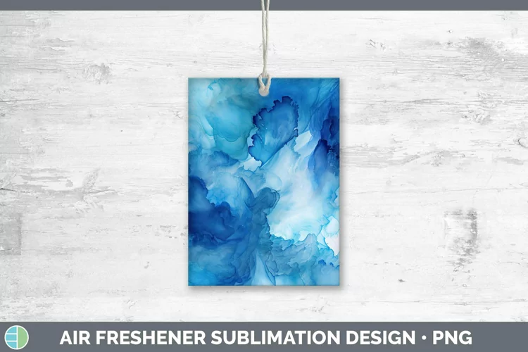 Watercolor Blue Air Freshener Sublimation Car Freshener Desi