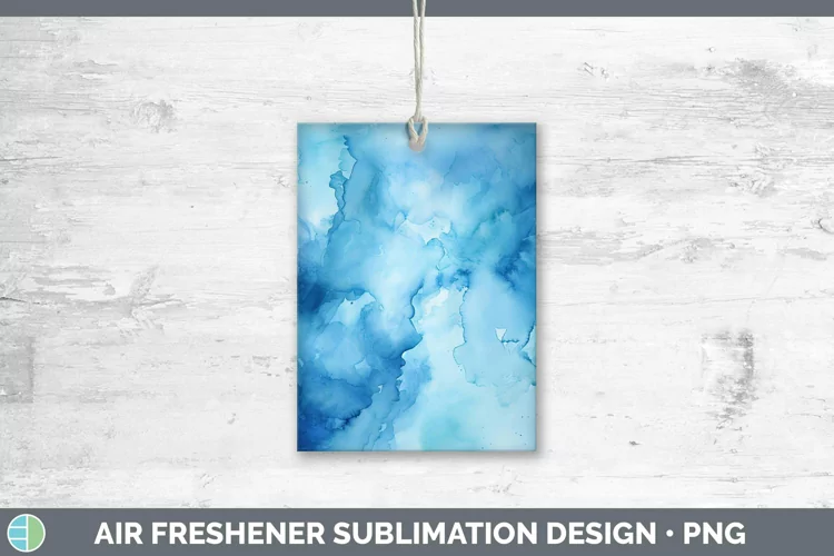 Watercolor Blue Air Freshener Sublimation Car Freshener Desi