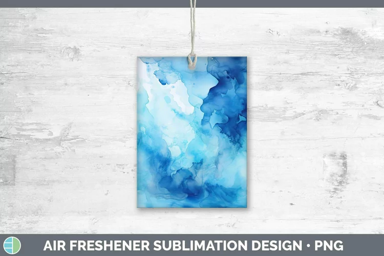 Watercolor Blue Air Freshener Sublimation Car Freshener Desi