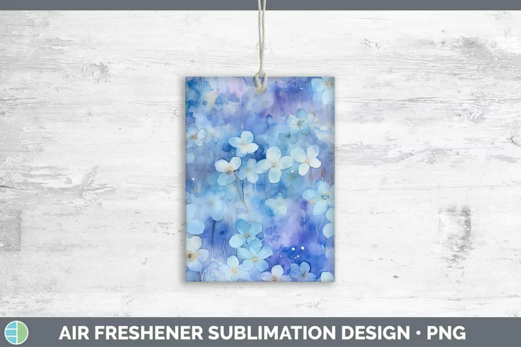 Watercolor Blue Air Freshener Sublimation Car Freshener Desi