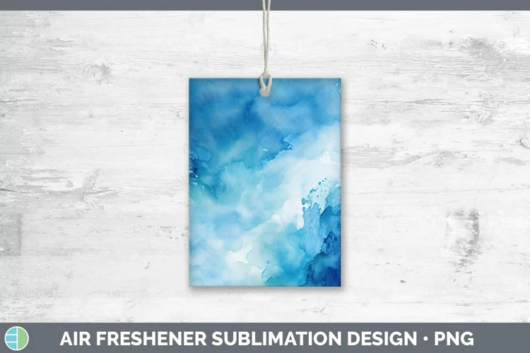 Watercolor Blue Air Freshener Sublimation Car Freshener Desi