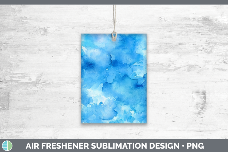 Watercolor Blue Air Freshener Sublimation Car Freshener Desi