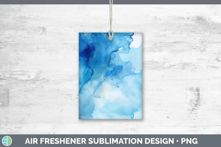 Watercolor Blue Air Freshener Sublimation Car Freshener Desi