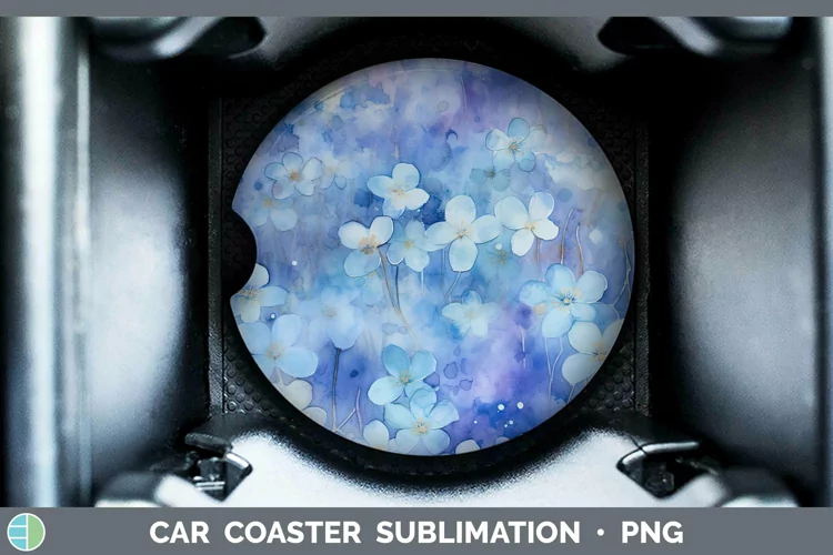 Watercolor Blue Car Coaster Sublimation Coaster Designs