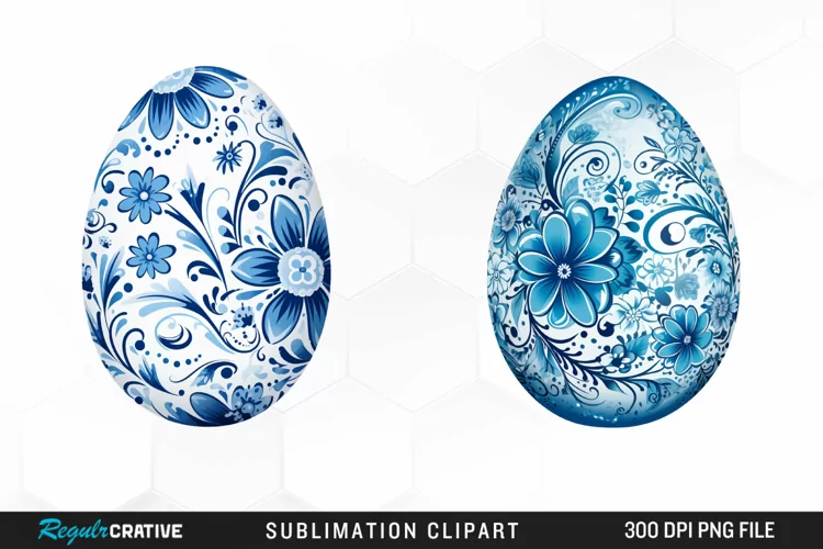 Watercolor Blue Easter Egg Clipart