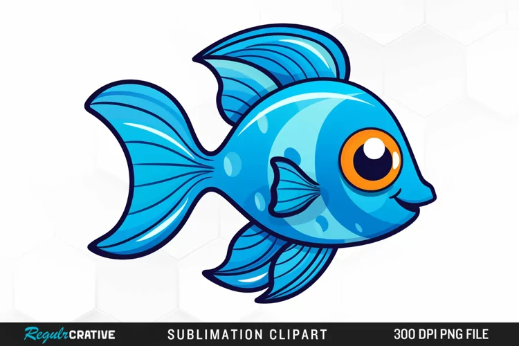 Watercolor Blue Fish Illustration PNG Clipart