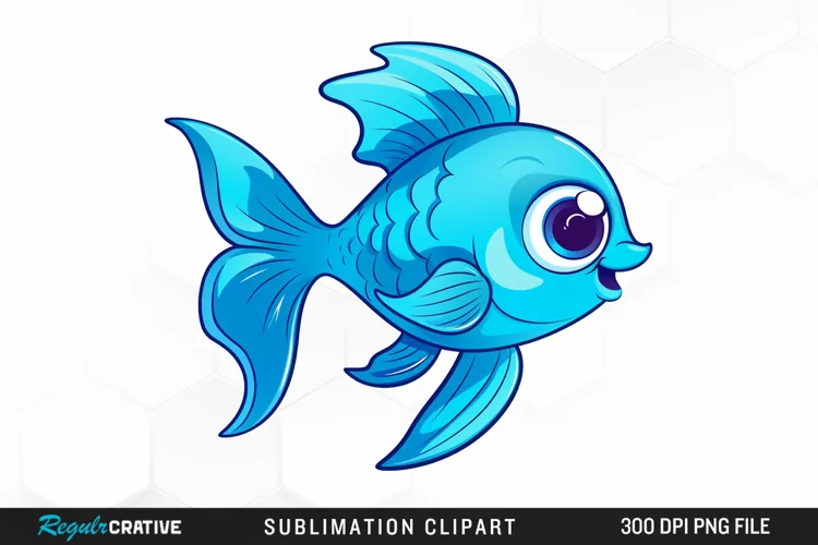 Watercolor Blue Fish Illustration PNG Clipart