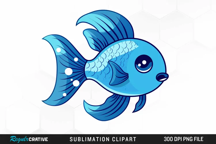 Watercolor Blue Fish Illustration PNG Clipart