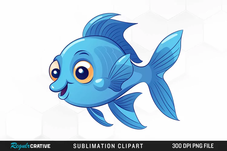 Watercolor Blue Fish Illustration PNG Clipart