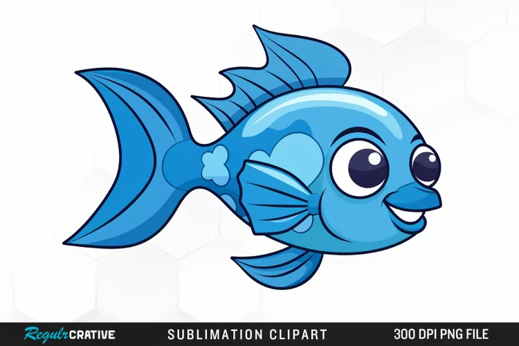 Watercolor Blue Fish Illustration PNG Clipart