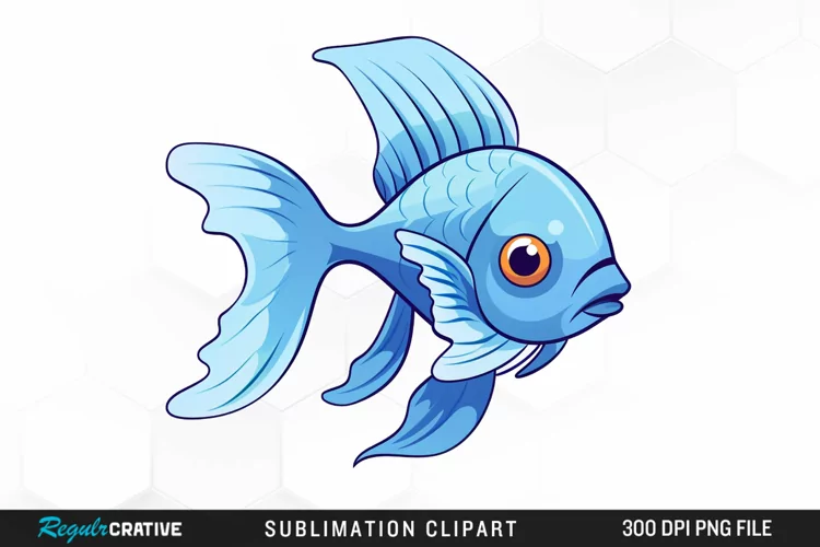 Watercolor Blue Fish PNG Clipart