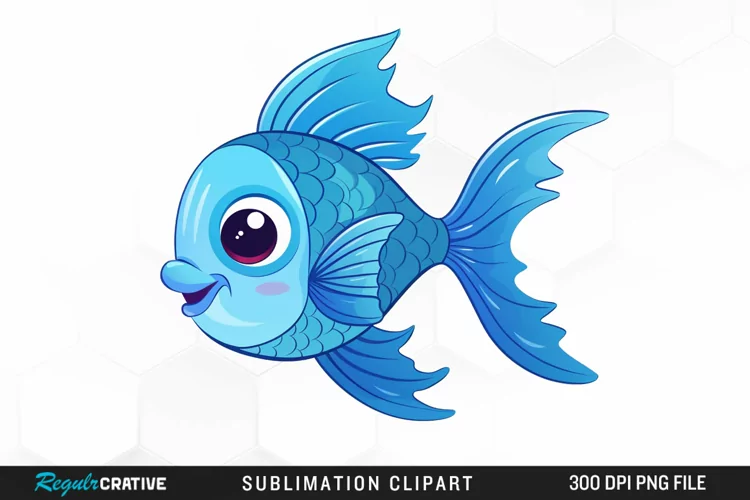 Watercolor Blue Fish Illustration PNG Clipart
