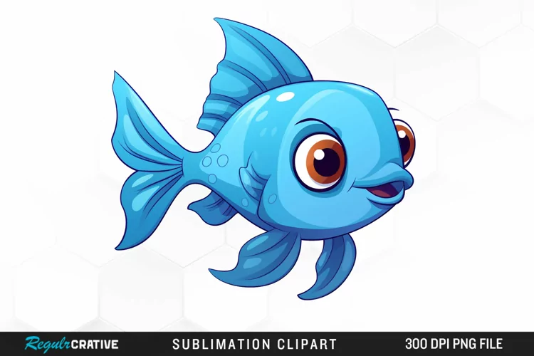 Watercolor Blue Fish Illustration PNG Clipart
