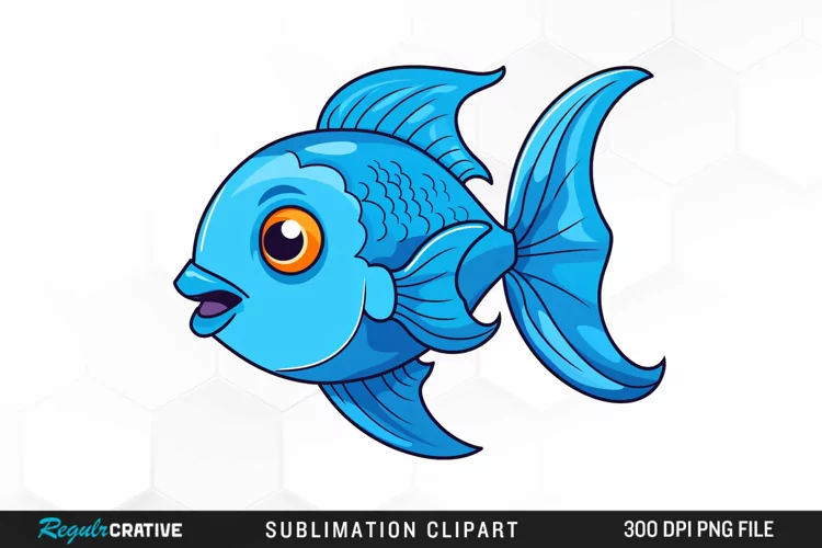 Watercolor Blue Fish Illustration PNG Clipart
