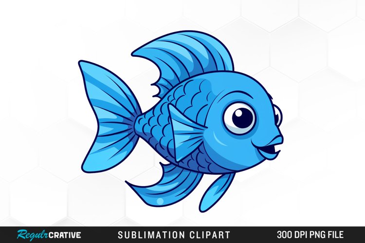 Watercolor Blue Fish Illustration PNG Clipart