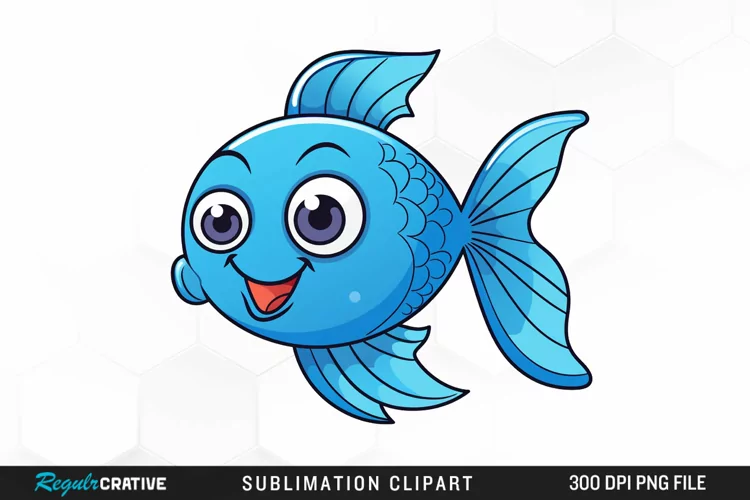 Watercolor Blue Fish PNG Clipart