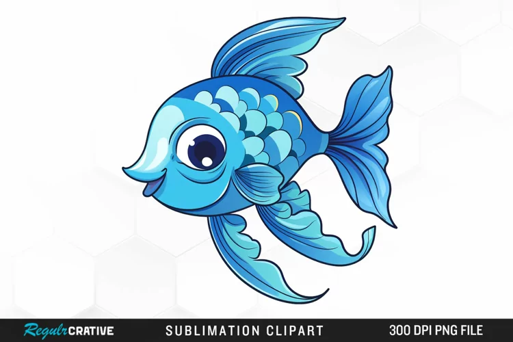 Watercolor Blue Fish PNG Clipart