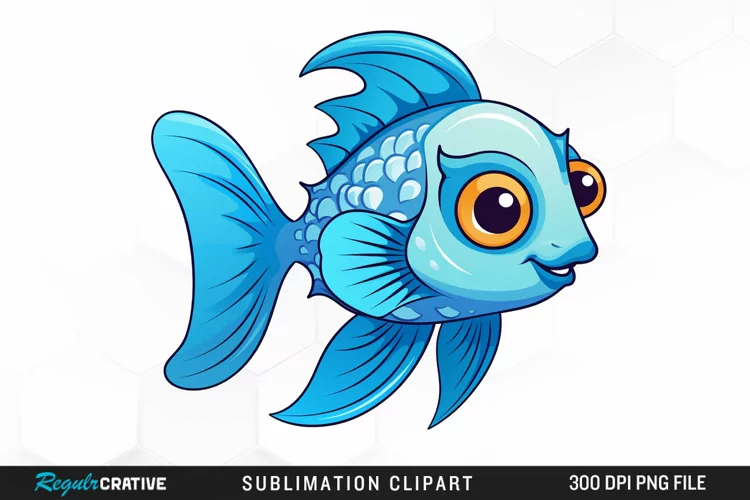 Watercolor Blue Fish Illustration PNG Clipart