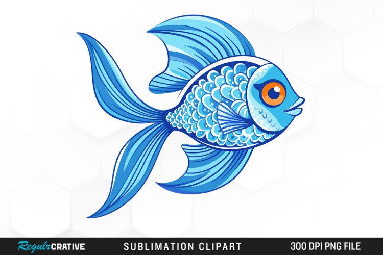 Watercolor Blue Fish Illustration PNG Clipart