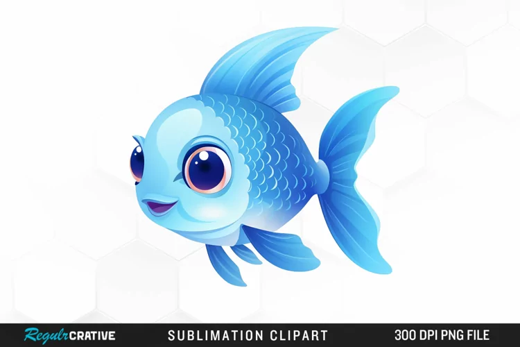 Watercolor Blue Fish PNG Clipart