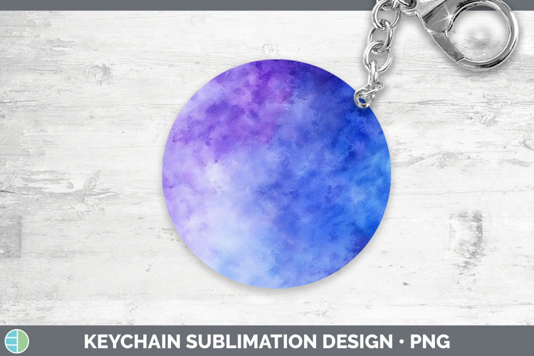 Watercolor Blue Purple Keychain Sublimation Keyring Designs